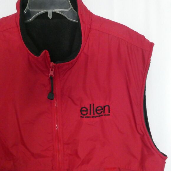 The Ellen Degeneres TV Show Vest Womens XL Red Black Reversible Nylon Fleece - Picture 2 of 10